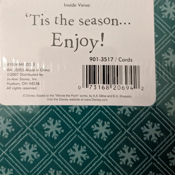 New! Winnie the Pooh, and Tigger Boxed Christmas Cards - Picture 2 of 2